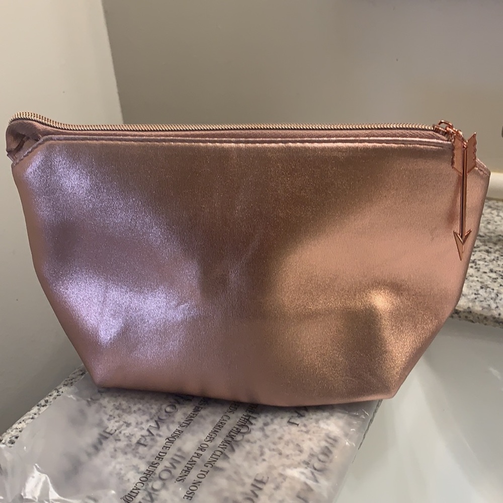 Lancome makeup bag rose gold